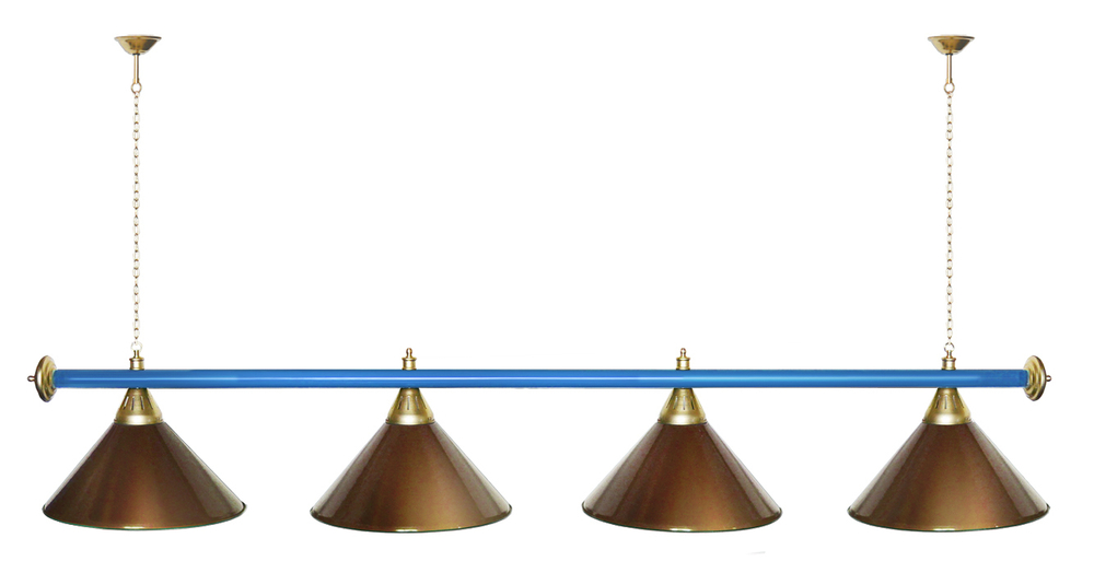 Лампа STARTBILLIARDS 4 пл. (плафоны зеленые,штанга золотая,фурнитура золото)