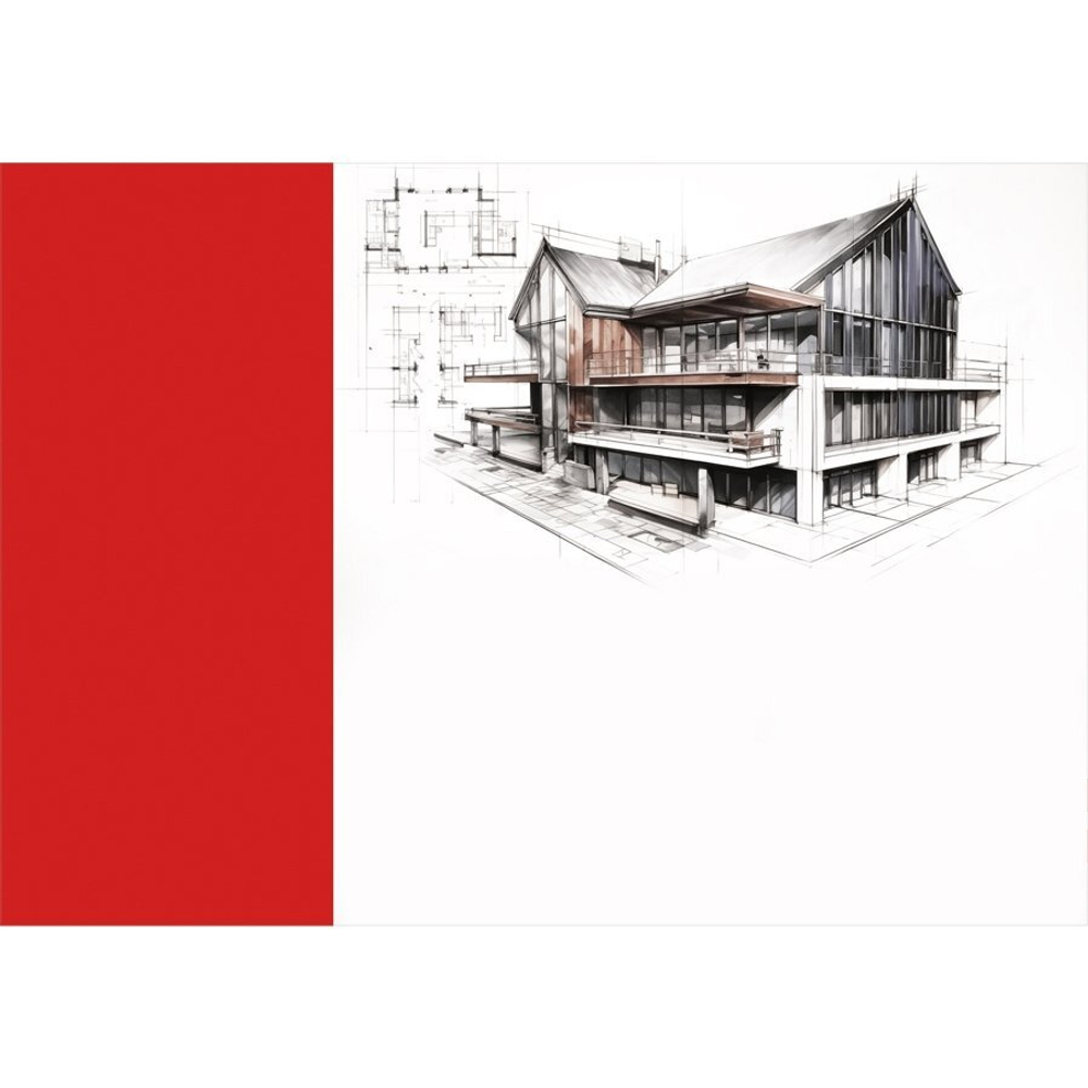 Альбом для черчения А4 40л., Проф-Пресс, КБС, целл.картон, блок офсет, 160г/м2, "Чертёж здания-1"