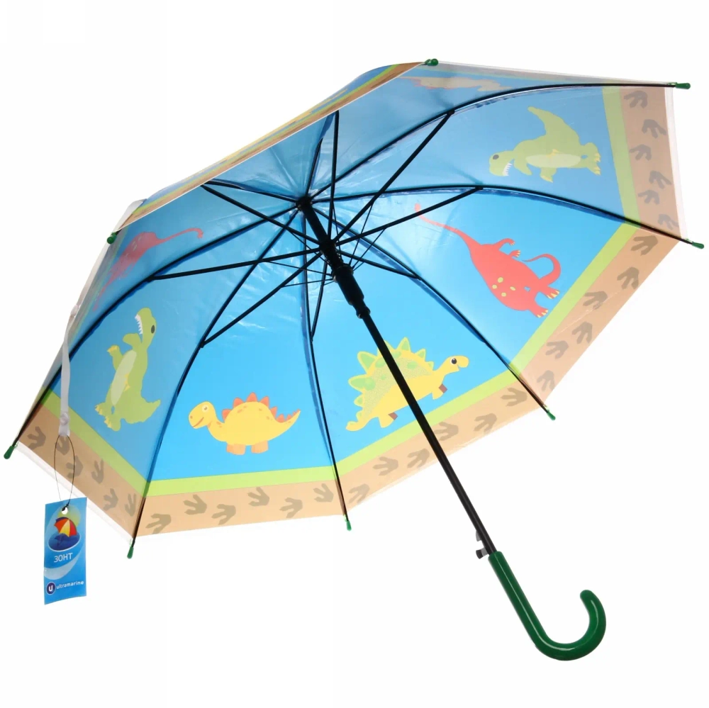 Зонт детский полуавтомат «Дракончики», 8 спиц, d-85см, длина в слож. виде 66см