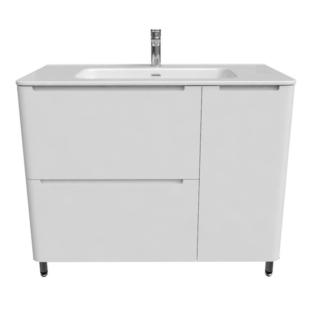 Тумба с умывальником IDDIS Edifice, напольная, 100 см, белая, EDI10WFi95K