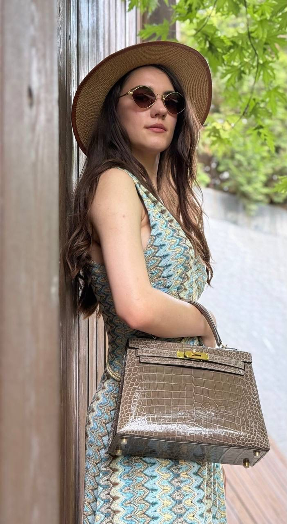 Сумка Hermes из кожи крокодила 28 см