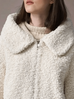 Куртка чебурашка из люкс эко - меха, белая, SilverFox