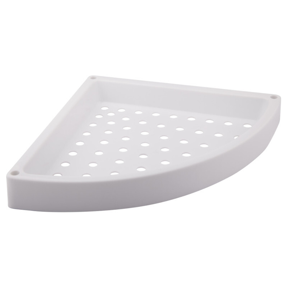 331-1 Полка угловая 1-ярусная (пластик, белый) РОТАТО  (20/1шт)