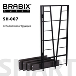 Стеллаж BRABIX "Smart SH-007", 605х295х1193, ЛОФТ, трапеция, складной, металл/ЛДСП ясень, каркас черный, 641873