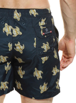 Мужские пляжные шорты с принтом в виде морских черепах (Размер: L) (Цвет: черный)