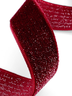 Бархатная лента с серебряным люрексом 20 мм