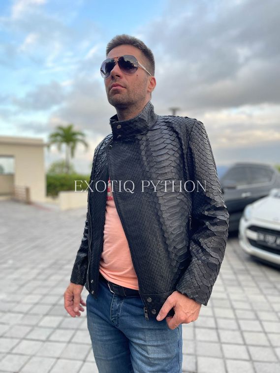 Мужская куртка из кожи питона JT-118