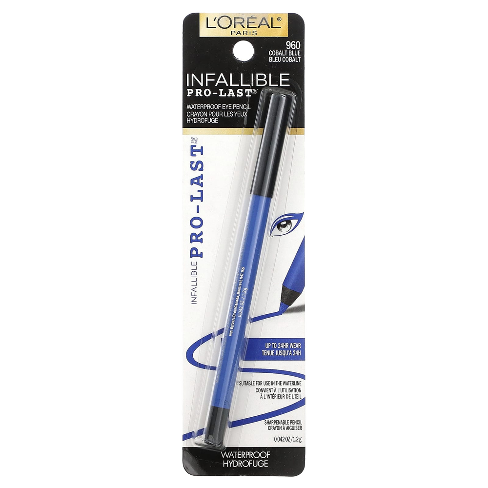 L'Oréal, Infallible Pro-Last ™, водостойкий карандаш для глаз, кобальтовый синий 960 пробы, 1,2 г (0,042 унции)