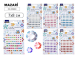 Стразы-наклейки пластик, 7*8см. 6 дизайнов (Mazari)