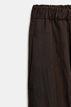 ZARA БРЮКИ BARREL — ZW COLLECTION, КОРИЧНЕВЫЙ