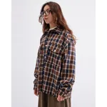 Рубашка БИЧ укороченная с шерстью клетка коричневая