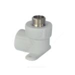 Угольник PP-R комбинированный белый Дн 25х3/4" НР с креплением PRO VALFEX 10121125-PRO