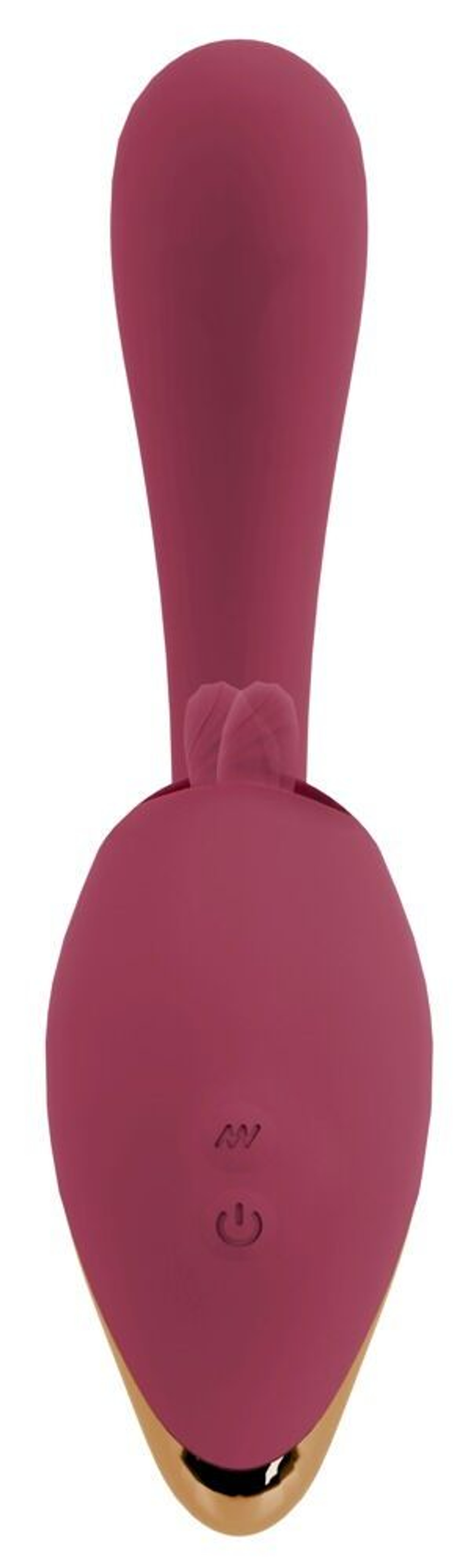 Малиновый вибратор с подвижными язычками 2 Function Vibrator - 20,6 см.