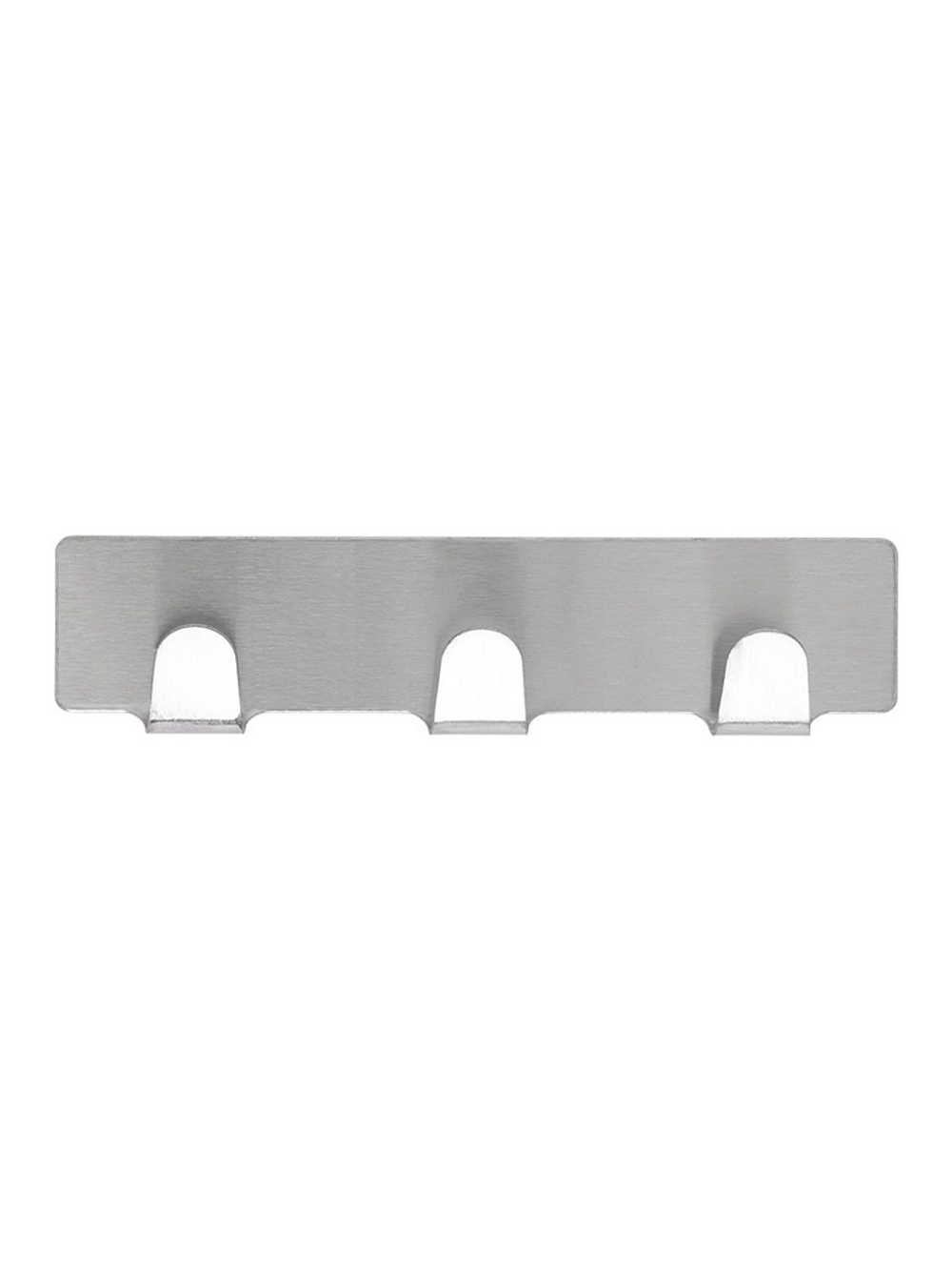 Крючок DeNASTIA на липучке 3 крючка, 2,5x12x2 нерж.сталь, черный матовый