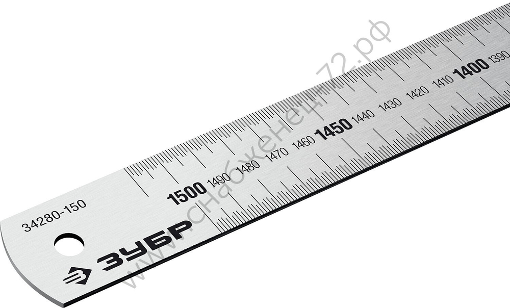 ЗУБР Про-150, длина 1.5 м, усиленная нержавеющая линейка, Профессионал (34280-150)