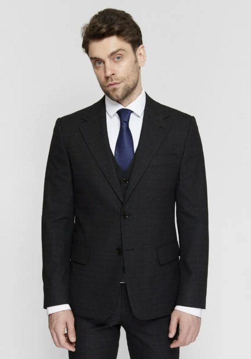 Мужской классический костюм тройка (черный) Б5