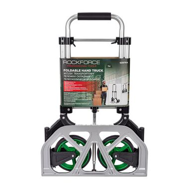 Тележка ручная складная с телескопической ручкой (г/п70кг,420х480х980мм-в разложенном полож.,255х480-рабочая площадка, 175мм-? колес) RockForce RF-GZS70A