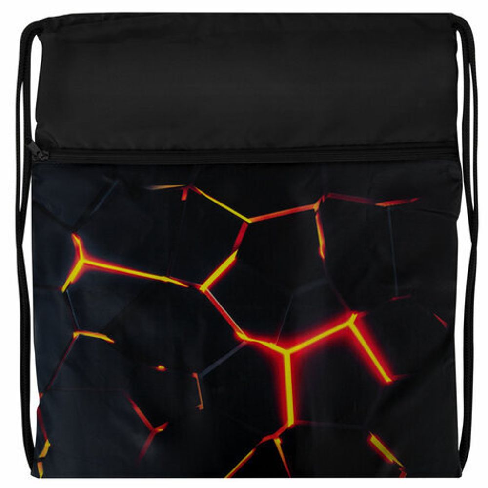 Мешок для обуви BRAUBERG БОЛЬШОЙ, с ручкой, карман на молнии, сетка, 49х41 см, "Keep out", 272405