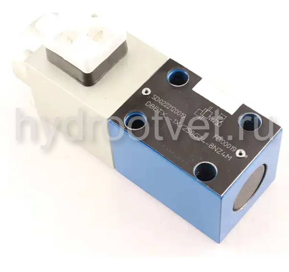 DBETX–1X/50G24–8NZ4M - Пропорциональный предохранительный клапан (расход до 1 л/мин), давление регулировки до 50 бар, сила тока на катушке 0.8 A max