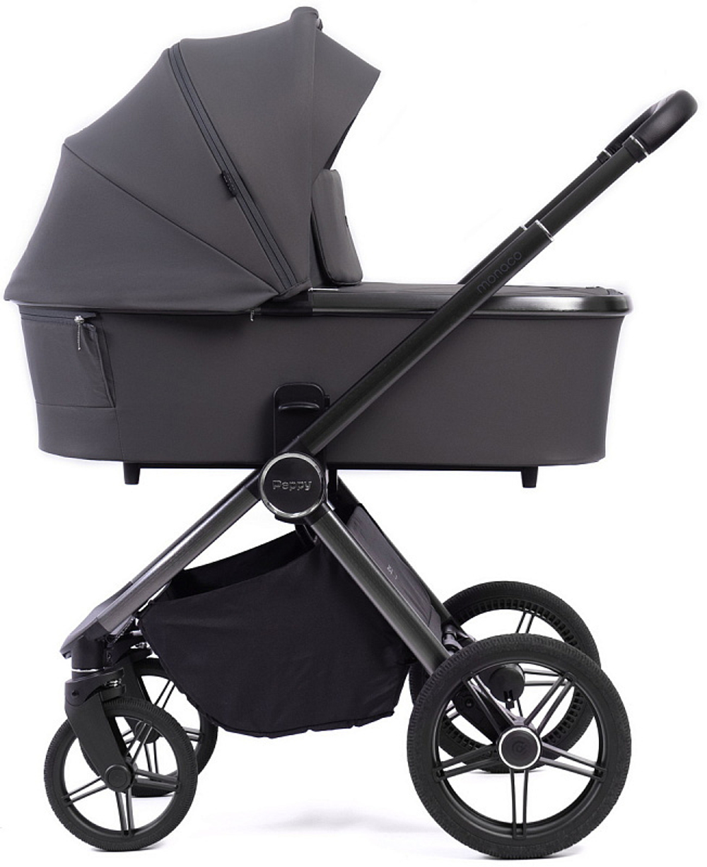 Детская коляска Peppy Monaco 3 в 1 с автокреслом Verona Beige Antrazit (графитовый), рама серая