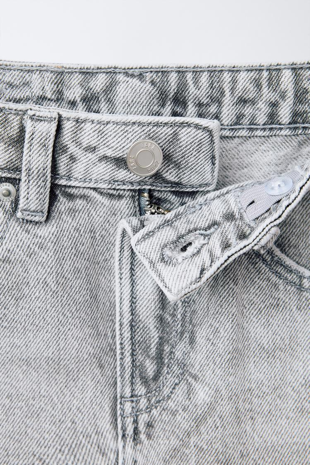 ZARA ДЖИНСОВАЯ ЮБКА МИДИ, СЕРЫЙ