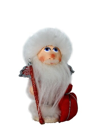 Кукла потешка Дед мороз. Игрушка фарфоровая ручной работы. Новогодний подарок