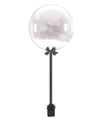 Баблс с конфетти с перьями на грузике - белый