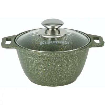 Кастрюля 1л «Trendy style»(malachite) со стеклянной крышкой к11tsml