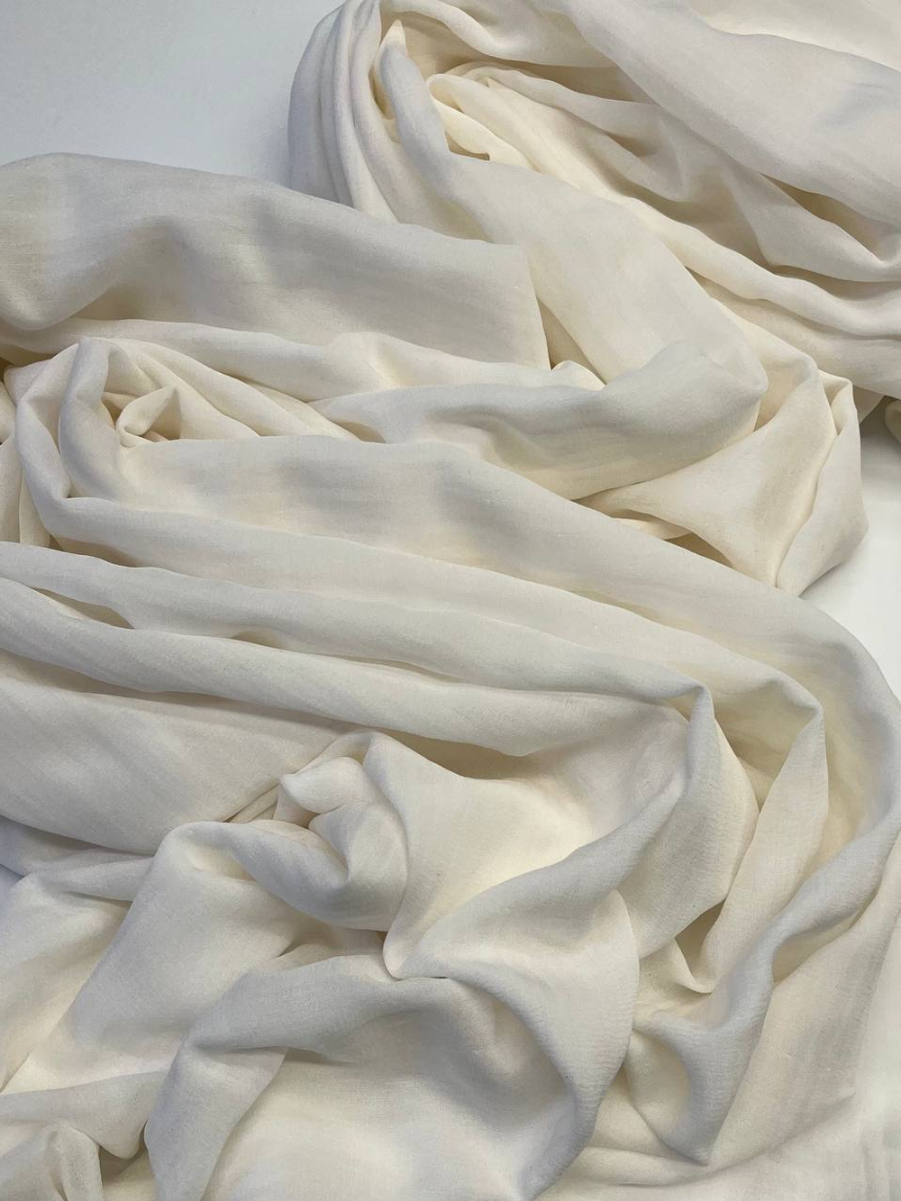 Шелк с хлопком double белый