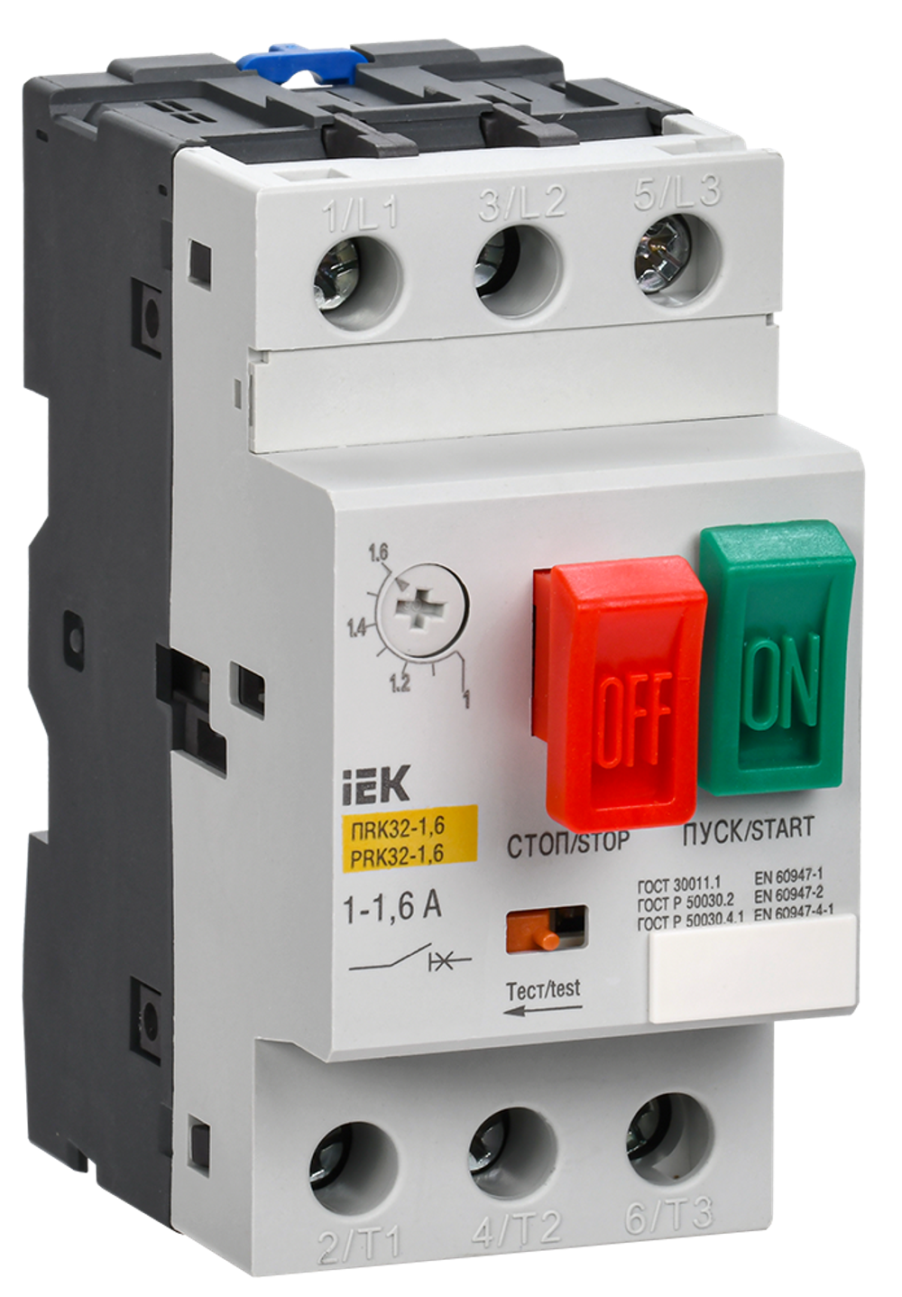 Пускатель ПРК32-1,6 In=1,6A Ir=1-1,6A Ue 660В IEK