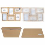 Рамка 10х15 см для 6 фото небьющаяся, багет 15 мм, МДФ, BRAUBERG "Collage", цвет мокко, 391262