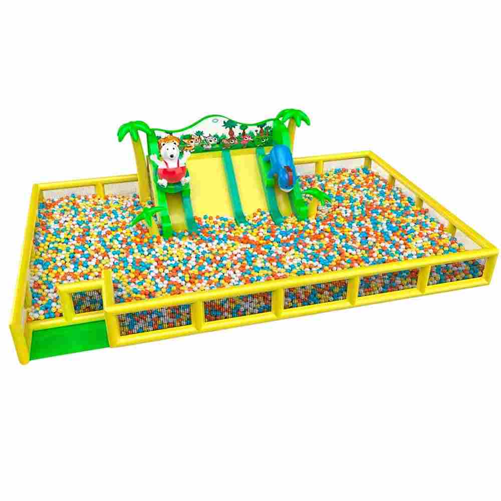 Большой сухой бассейн «Веселые зверята», 12х8х3,5 м — для детских развлекательных центров