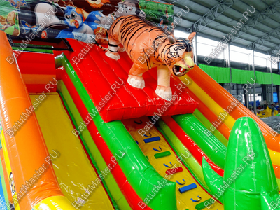 Детский надувной батут-горка "Зов тигра", 8*5*6 м