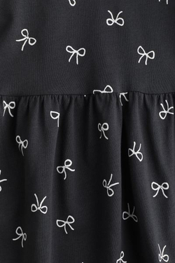 H&M Хлопковое платье с принтом, темно-серый