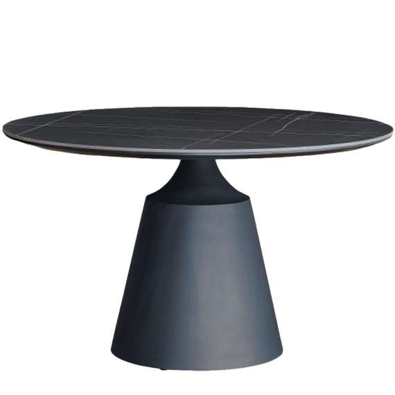 Стол Yoda Black, Ø130 см, черный керамогранит