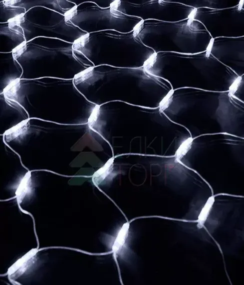 Светодиодная сетка 2*2 м., 256 холодных белых LED ламп, прозрачный ПВХ, LTC (NTL256M-10-2W)