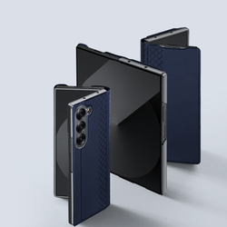 Чехол синего цвета с премиальной искусственной кожи от Dux Ducis для Samsung Galaxy Z Fold 6, серия Bril Series Case