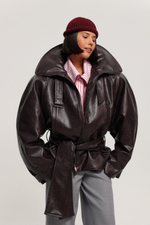 Куртка реглан из экокожи