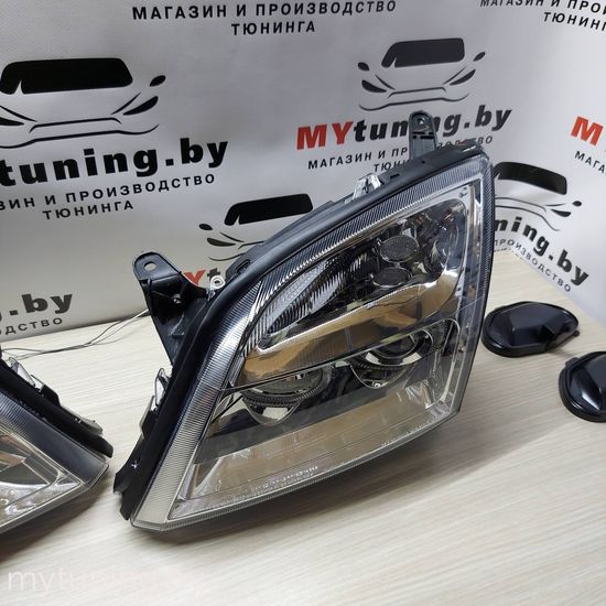 Передние фары angel eyes chrome для Opel Vectra C