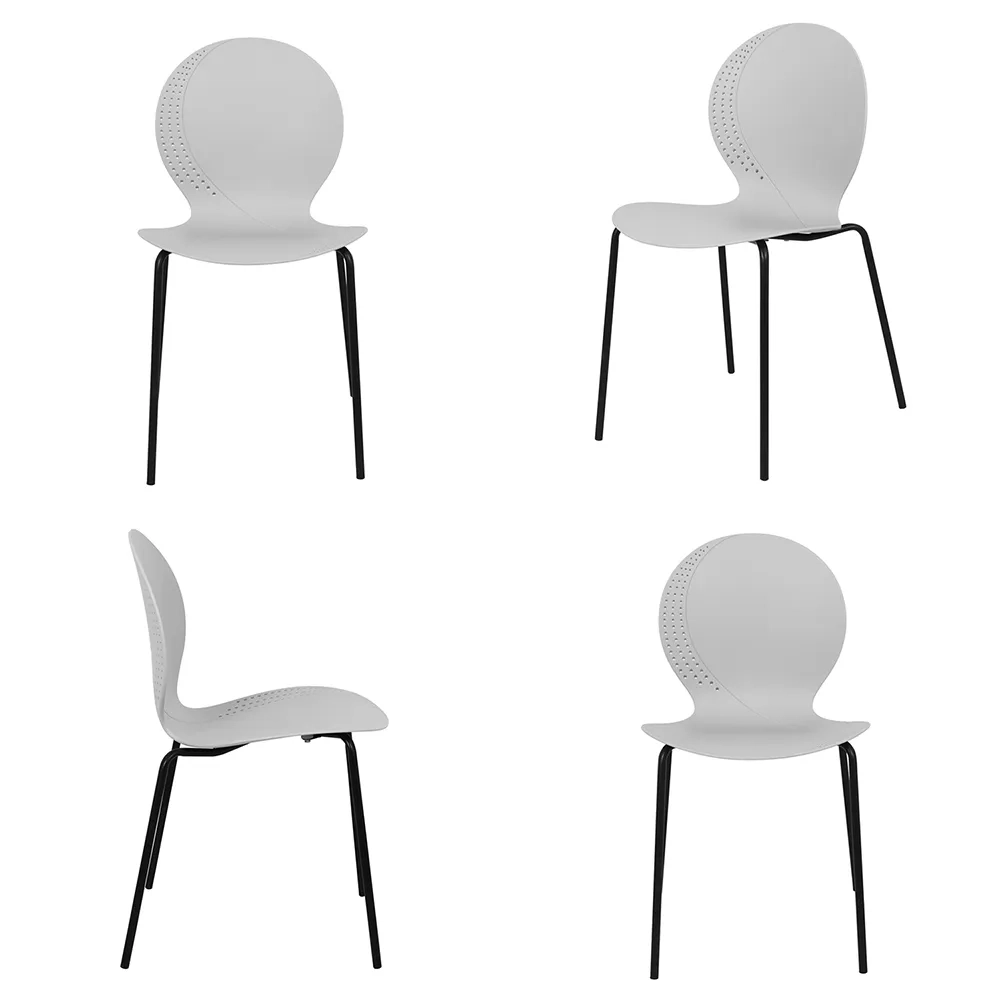 Комплект из 4-х стульев Bradex Home Wave серый с черными ножками