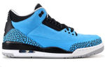 Jordan Air Jordan 3 Retro Powder Blue leather Avatar burst pattern stitching shock absorption non-slip mid-top basketball shoes men's black and Blue 2014 edition