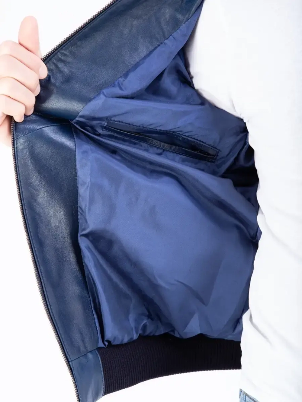 Куртка мужская кожаная бомбер натуральный Турция