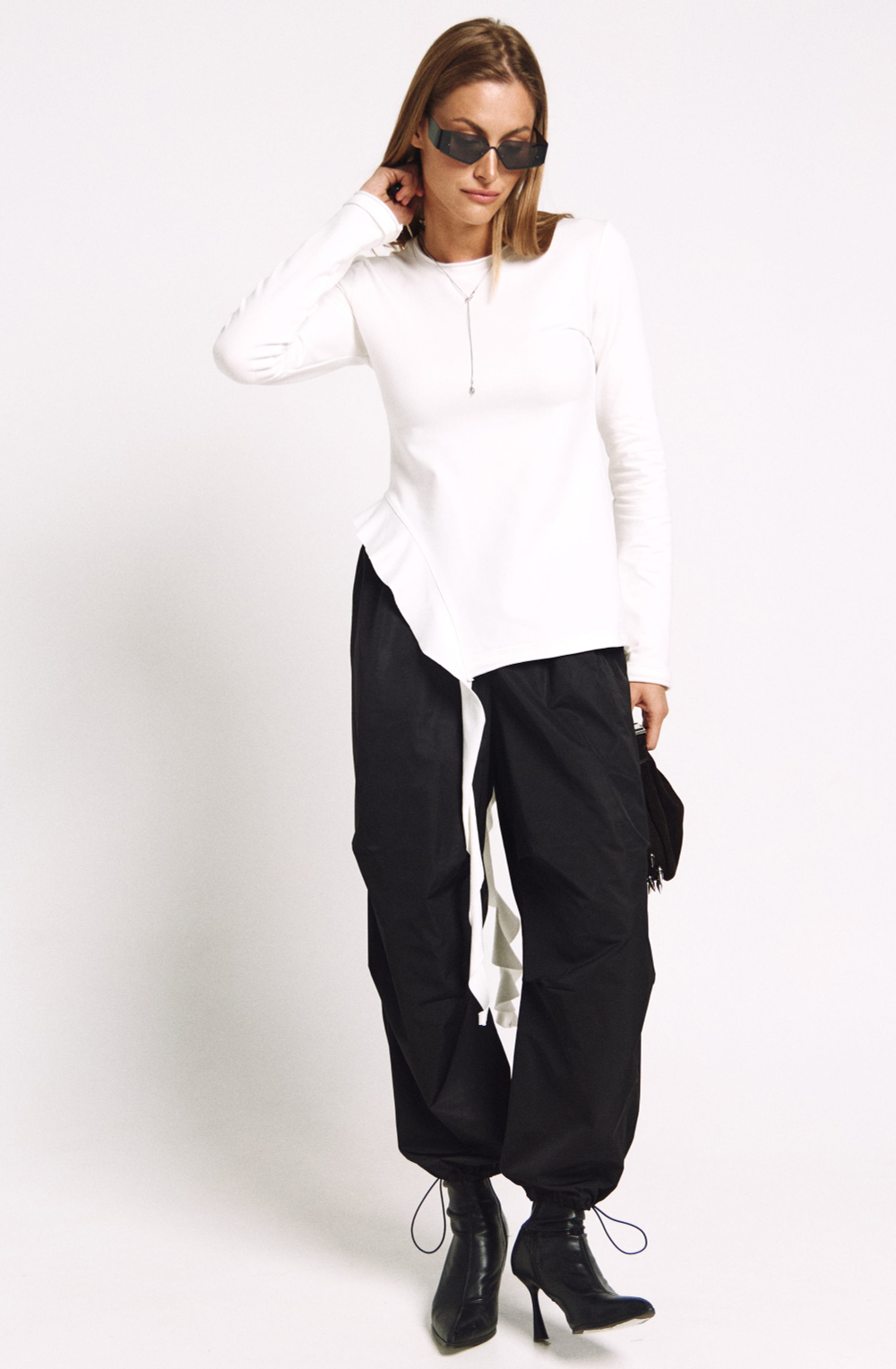 Лонгслив с декором 1236 молоко