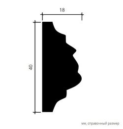 Молдинг пенополиуретан, 2000x18x40 мм