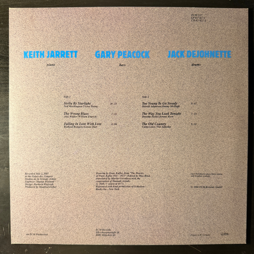 Keith Jarrett Trio ‎– Standards Live (Германия 1986г.) ECM