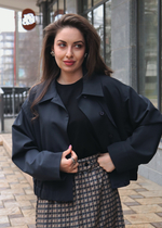 Юбка с поясом в гусиную лапку