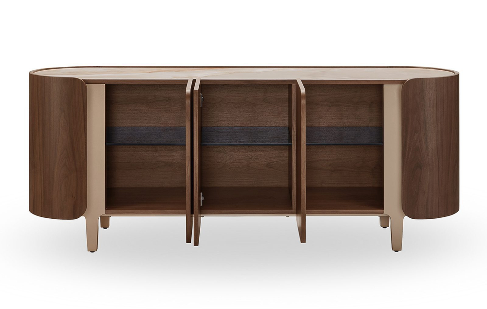 Буфет SELECT 3138 глянцевая керамика ТОСКАНЕ/орех/золото