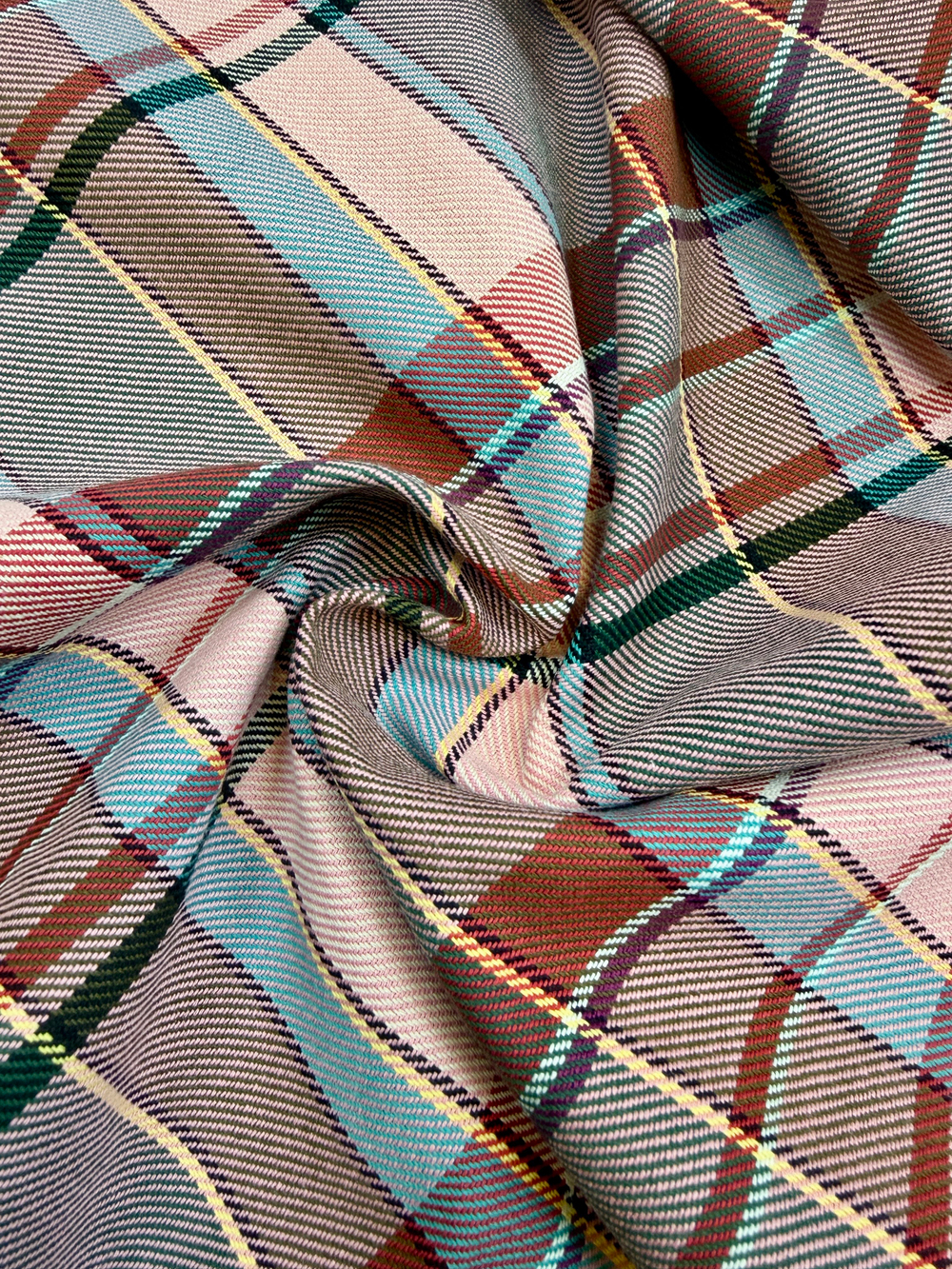 Ткань плательная в клетку (Италия) 50% хлопок 50% лен ш-155см цена за 1 м