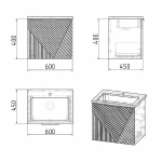 Тумба с раковиной подвесная Grossman БЛИСС 60 с 1 ящ, белая матовая