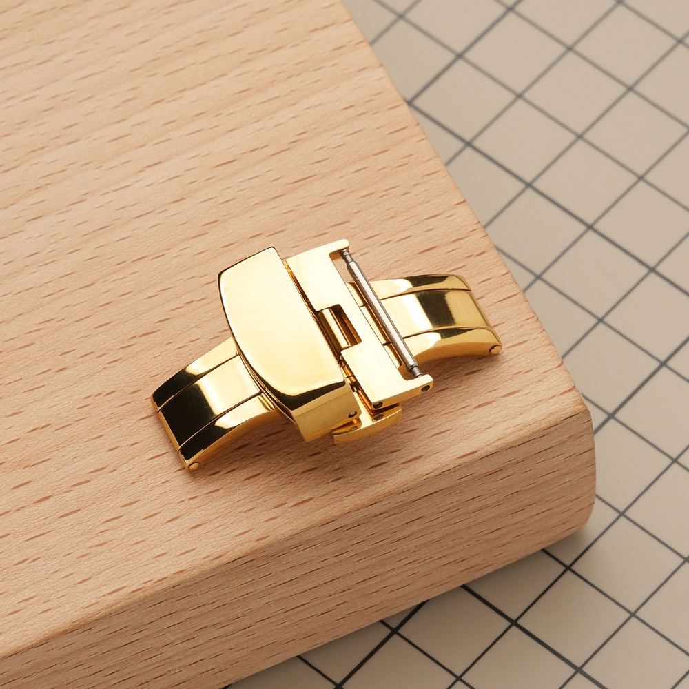 Застежка-бабочка с фиксирующим механизмом, цвет золото